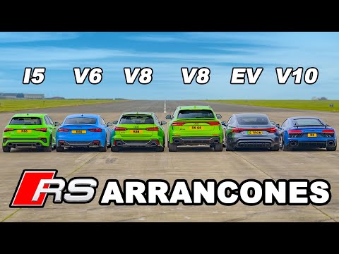 Audi R8 vs RS e-tron GT vs RS3 vs RS6 vs RSQ8 vs RS5: ARRANCONES