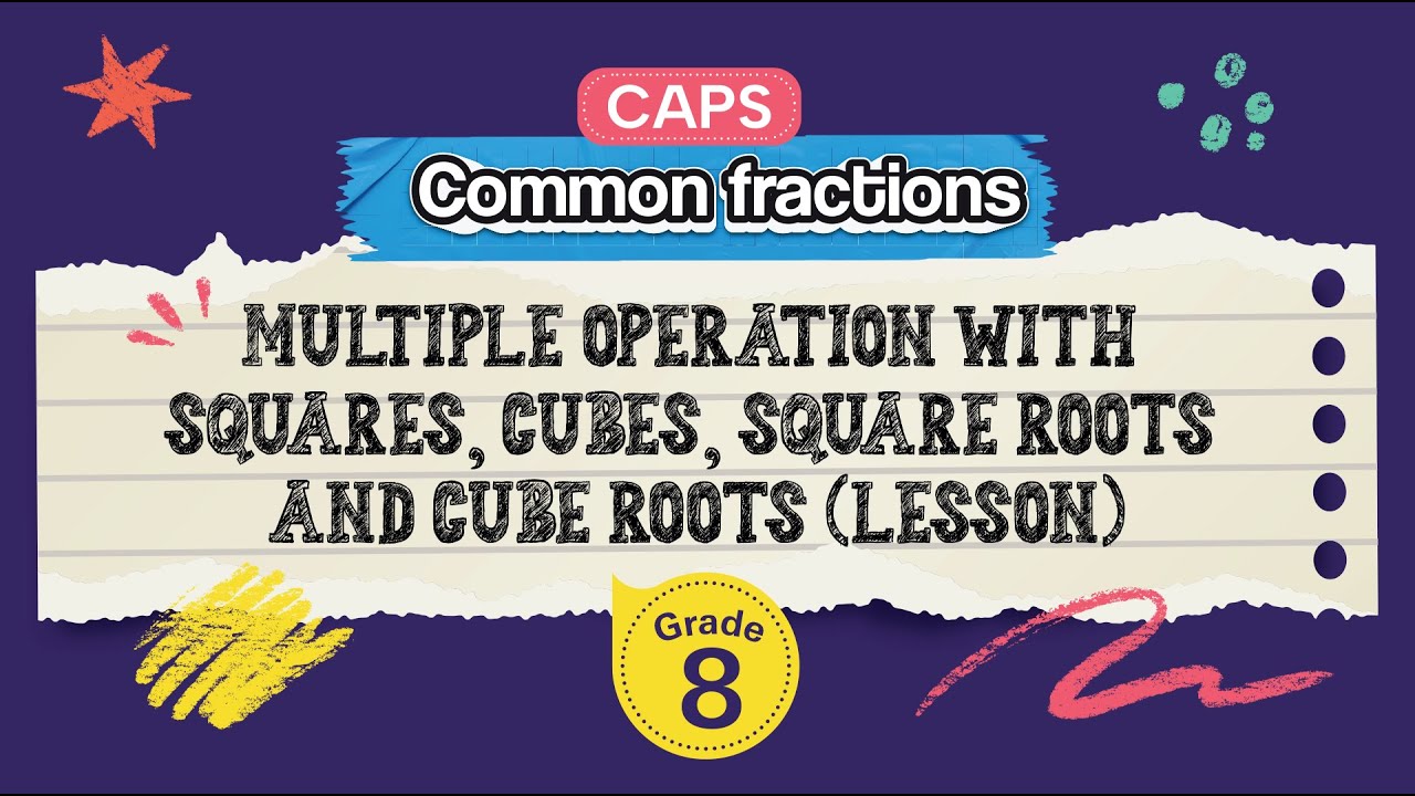 Multiple Operation with Squares, Cubes, Square Roots and Cube Roots of Common Fraction