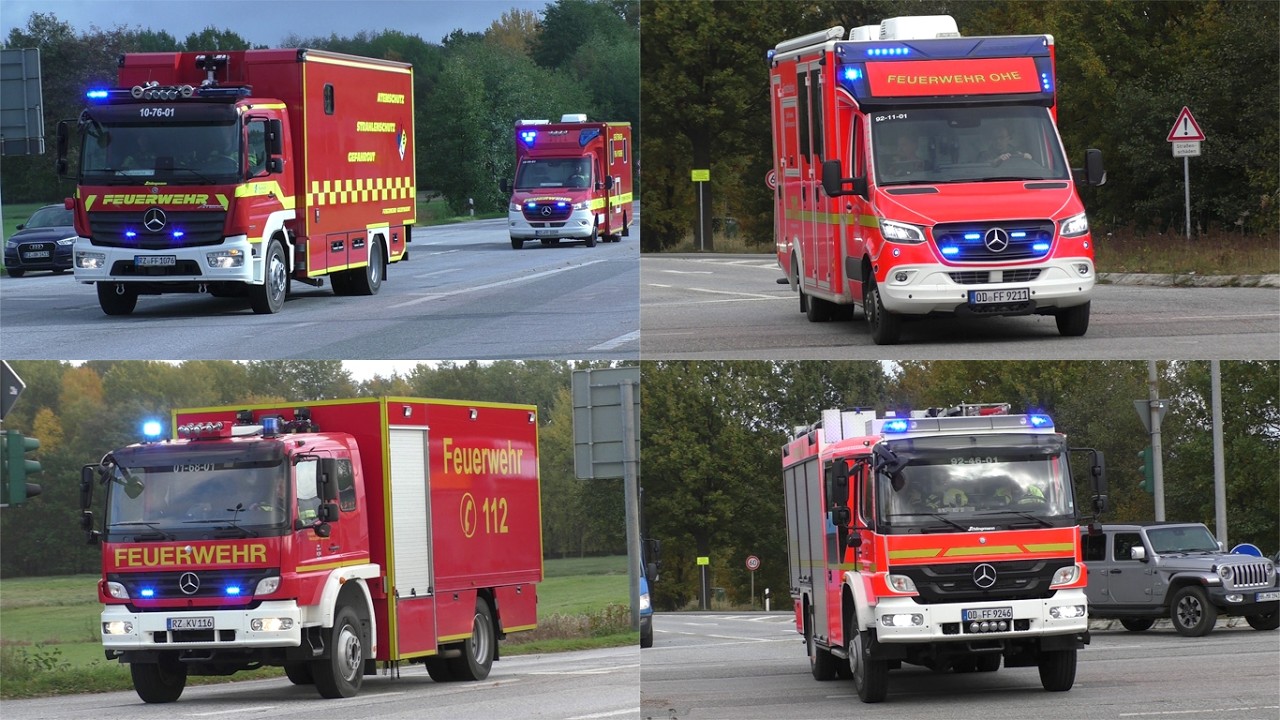 [Großbrand in Asylunterkunft!] Einsatzfahrten zum Großeinsatz in Wentorf bei Hamburg
