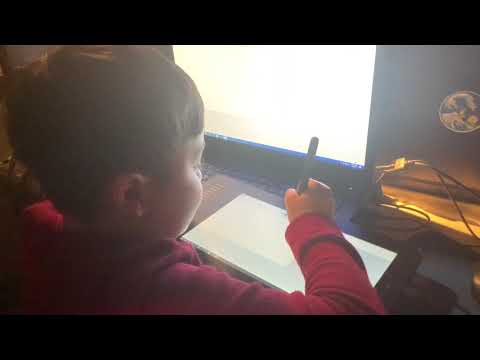 Tyler trying the GAOMON PD1161 11.6 Inches Tilt Support Drawing Tablet Pen Display from Amazon
