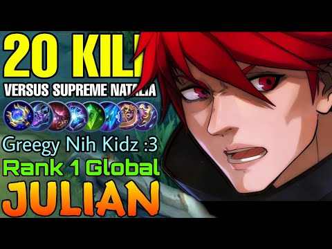 Intense Game! 20 Kills Julian VS Supreme Natalia! - Top 1 Global Julian by Greegy Nih Kidz :3 - MLBB