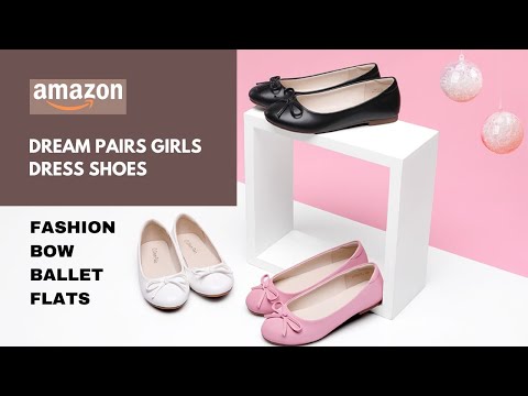 DREAM PAIRS Girls Dress Shoes Fashion Bow Ballet Flats