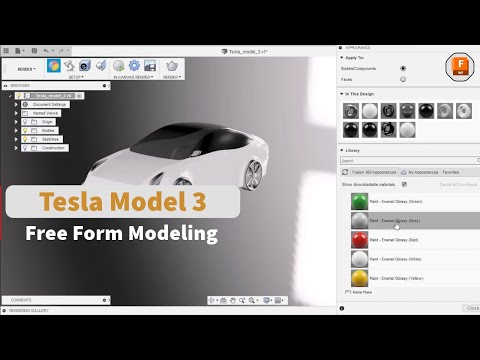 FUSION 360 | TESLA MODEL 3  | SPEEDRUN 8 | FREEFORM | SCULPTING