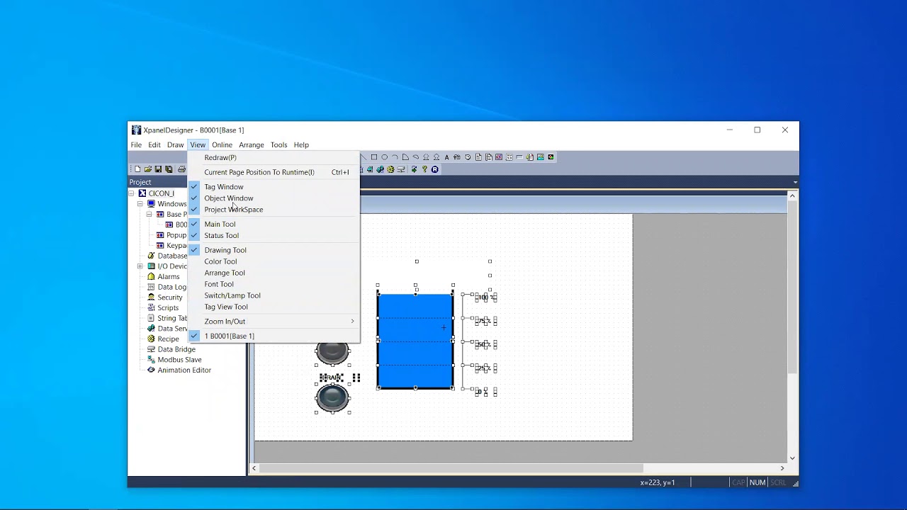XpanelDesigner Menu Bar