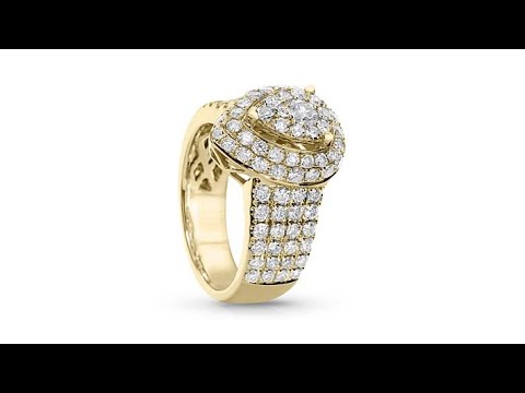 Diamond Couture 14K 2ctw Diamond Pear Framed Ring