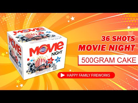 HAPPY FAMILY FIREWORKS 500GRAM JL2055S MOVIE NIGHT 36 shots CAKE FIREWORKS