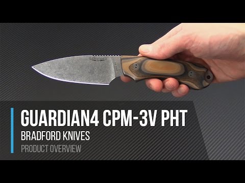 Bradford Guardian4 Flat Grind Stonewash CPM 3V Green G10 4FH-002-3V