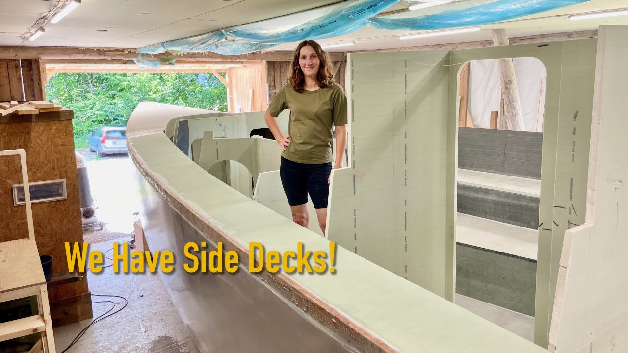 7 Meters Long Side Decks In Place ☑️⛵️ - Ep. 450 RAN Sailing