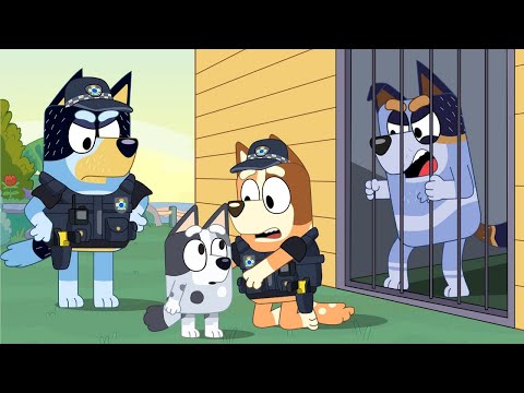 Bluey's Police Family, Muffin's Dad goes to jail! - Bingo Funny Animation