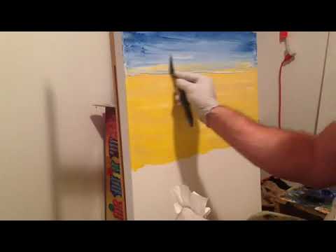 Artist Kevin Bowers palette knife painting of a winter scene