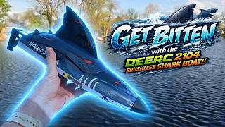GET BITTEN with the DEERC 2104 BRUSHLESS RC Shark Boat!!