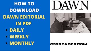 How to download dawn editorial pdf daily