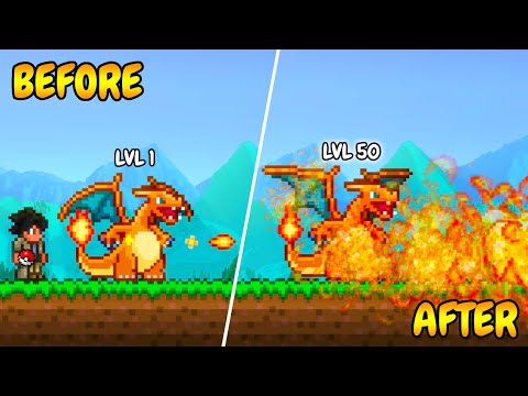 Terraria, But Damaging Enemies UPGRADE My Pokémon...