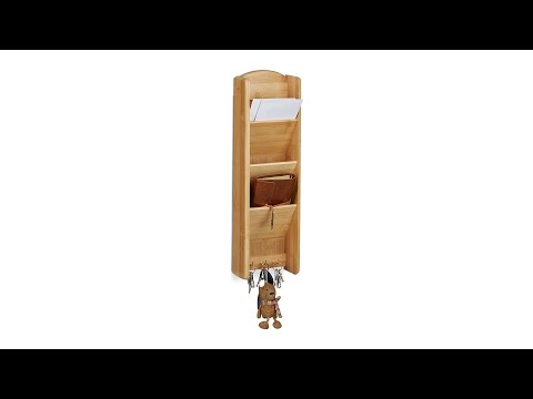 Schlüsselbrett mit Ablage Bambus Braun - Bambus - 15 x 8 x 50 cm