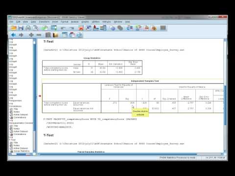 Interpret SPSS output for an independent t-test