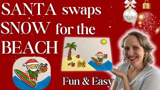 Aussie Beach Christmas Card DIY | Stamping, Blending & Stencils ☀️🌴🎄🎅