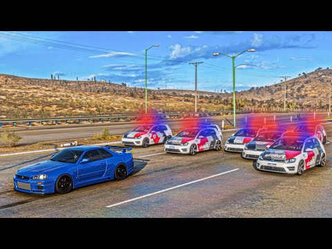 PASSEI na BLITZ e DEI FUGA de GT-R R34 na POLíCIA MILITAR - FORZA HORIZON 5 FUGA