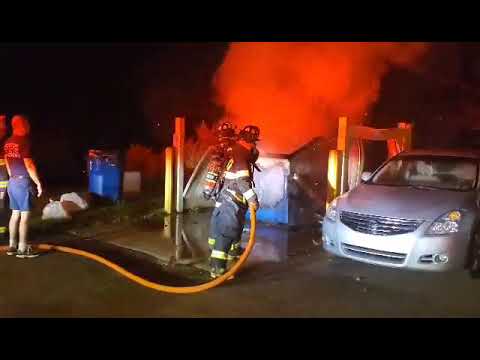 Engine 98 Arriving to Handle Dumpster Fire