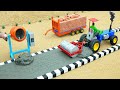 DIY Tractor Mini Truck Road Roller For Making Modern Concrete Road Construction Science Project