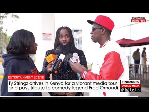 Ty Stringz arrives in Kenya for a vibrant media tour and pays tribute to comedy legend Fred Omondi.