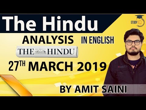 English 27 March 2019 - The Hindu Editorial News Paper Analysis [UPSC/SSC/IBPS] Current Affairs