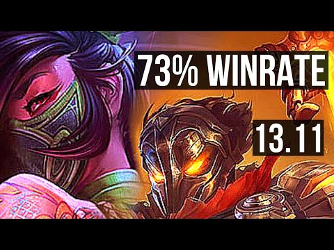 AKALI vs VIKTOR (MID) | 73% winrate, 1/1/6 | KR Master | 13.11