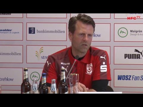 37. Spieltag: Hallescher FC - VfR Aalen | Pressekonferenz nach dem Spiel
