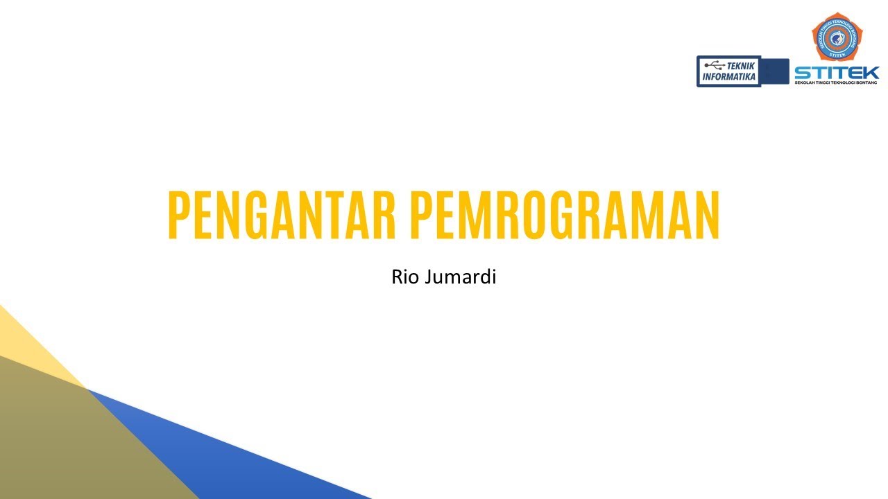 OOP 1 - Pengantar Pemrograman