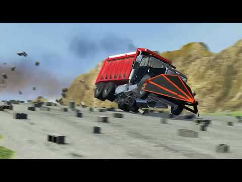 Way full of bricks Downhill crash - Beamng Drive