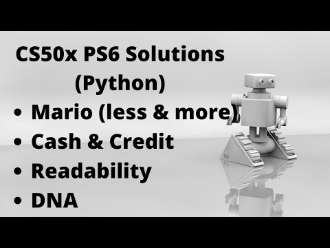 CS50 PSET6 Cash, Credit, Mario,Readability, DNA Python Solutions