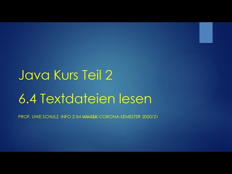 Java Teil 2 6.4 Textdateien lesen