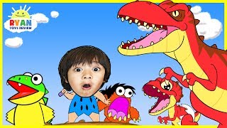 Dinosaur Cartoons for Children! Ryan ToysReview rescue baby T-REX Animation for Kids