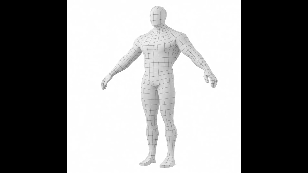 Bodybuilder Male Base Mesh in A-Pose 3D Model