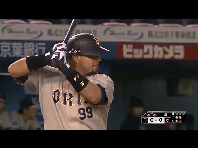 【1回表】バファローズ・カラバイヨの一振りで先制!! 2015/4/21 M-Bs