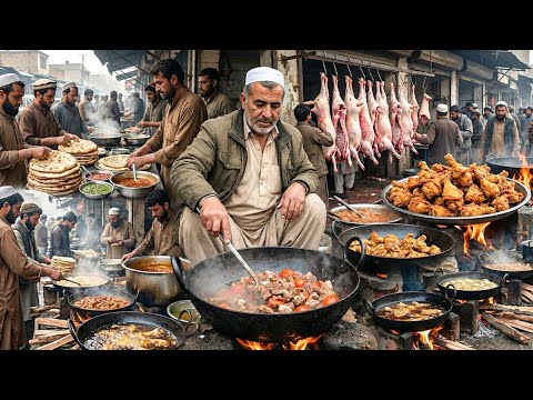 Breakfast in Afghanistan | Traditional morning street food | Liver fry