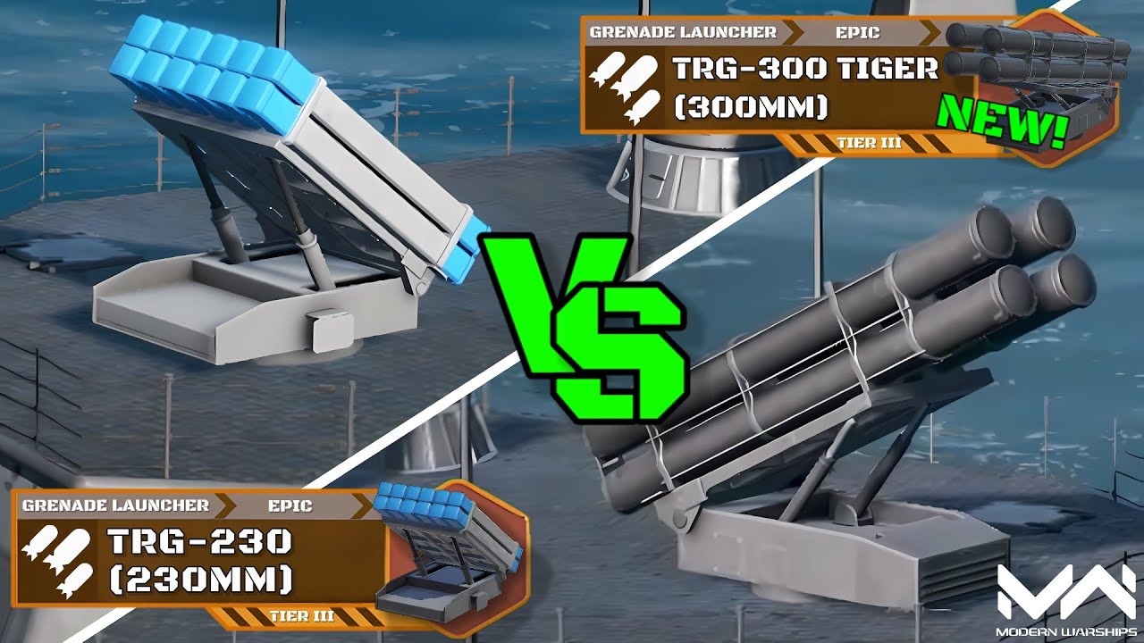 TRG-300 Tiger (300mm) VS TRG-230 (230mm) | Grenade Launcher Comparison | Modern Warships