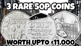 Three RARE 50p Coins selling for up to £11,000