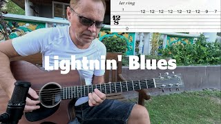 Beautiful Acoustic Blues in the style of Lightnin&#39; Hopkins with TAB