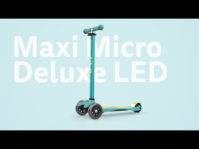 Самокат Micro серии Maxi Deluxe" - Синий (LED)"