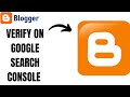 How To Verify Blogger On Google Search Console