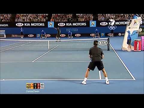 Federer vs Djokovic | Australian Open 2008 (SF) | Court Level & Slow Motion