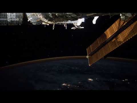 Horizons Mission Time-lapse - Lightning flashes and Aurora