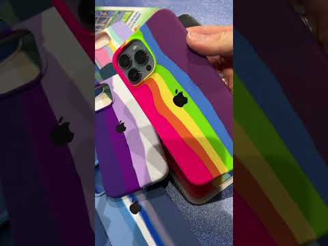 Чехол iPhone 14 PLUS / Silicone Case Full Soft touch микрофибра / RAINBOW / цветной радужный - фото 1 - id-p2529300283