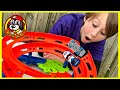 MONSTER JAM RACE CARS ️ Hot Wheels Whip Around Raceway Track