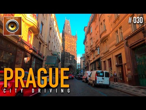 Driving tour at Sunset in Prague with Jazz 🎹 Czech Republic 4K HDR 60fps