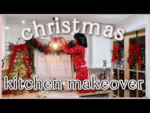 CHRISTMAS KITCHEN MAKEOVER 2025| Bows & Baubles Theme, Decorate With Me, Cooking + New Kitchenware!