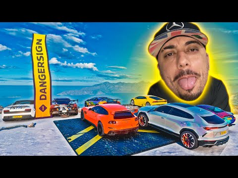 Descendo a Ladeira sem Freio - Ferrari VS Lamborghini - Forza Horizon 5 Gameplay 4k