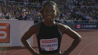 Canada's Sade McCreath competes in the 100m at Diamond League Stockholm | #CBCSports