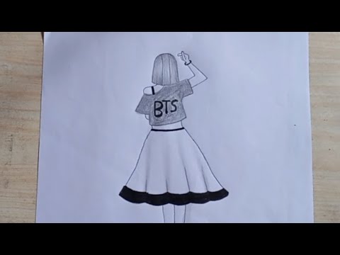 The Beginner's guide to draw BTS girl drawing || Girl drawing easy || BTS pencil sketch video