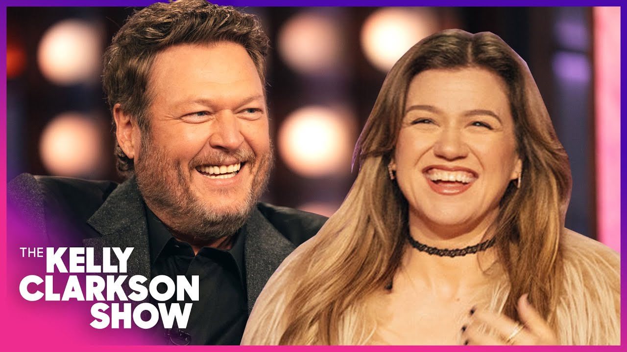 Kelly Clarkson & Blake Shelton Try To Keep It Professional During Hilarious Interview